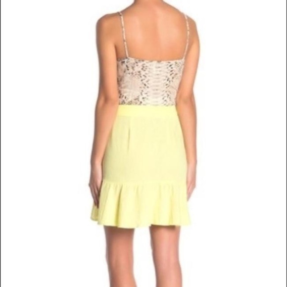 NEW Free People Ruffle Yellow Wrap Skirt - Picture 9 of 10